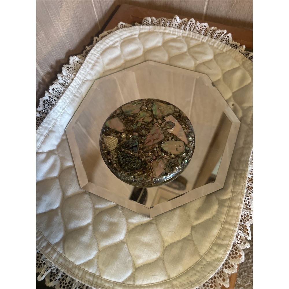 Vintage Abalone Shell Lucite Trivet Hot‎ Plate Plympton's Originals CA